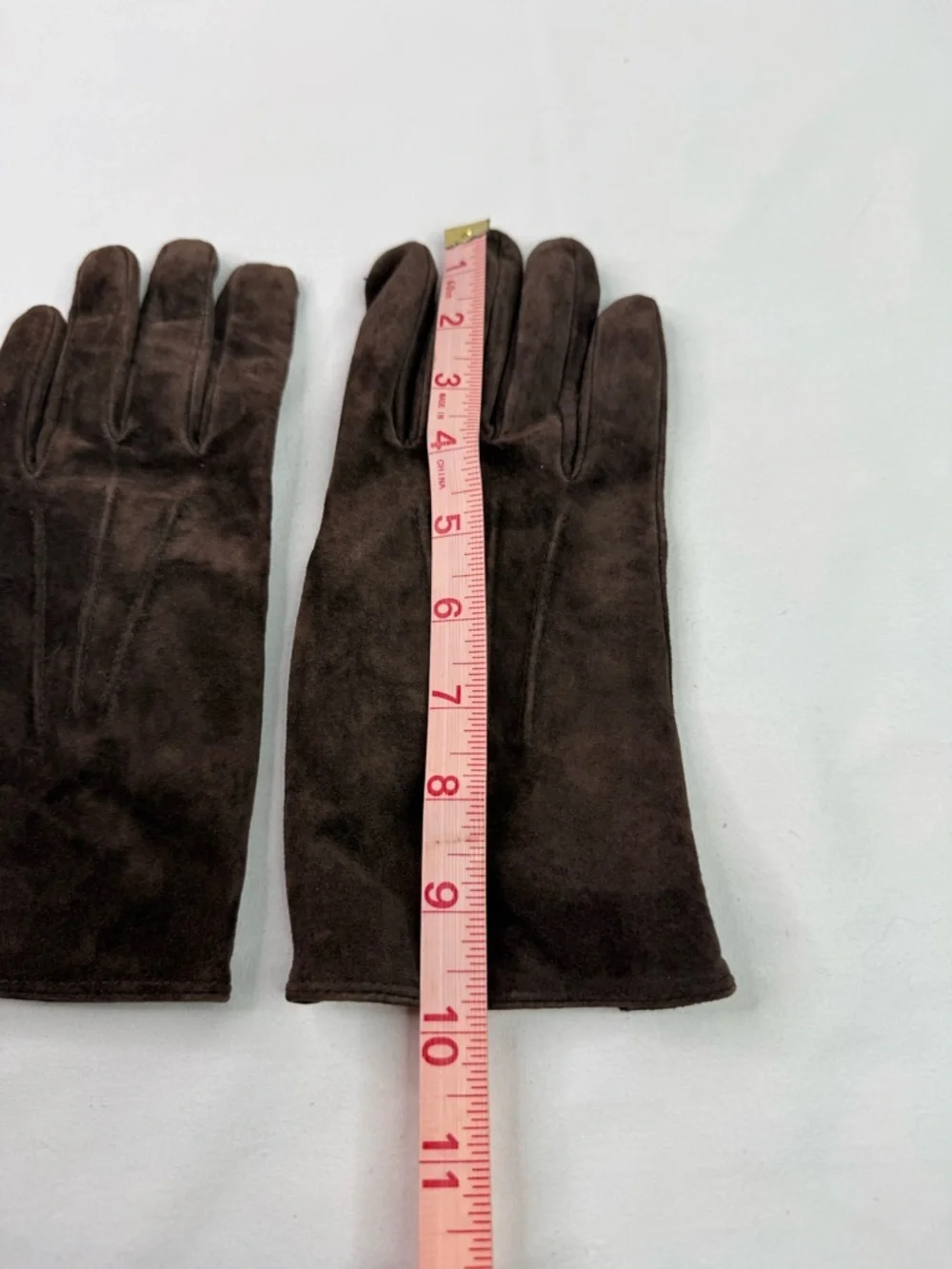 ARIS Brown Suede Leather Gloves Fleece Lining Size XL